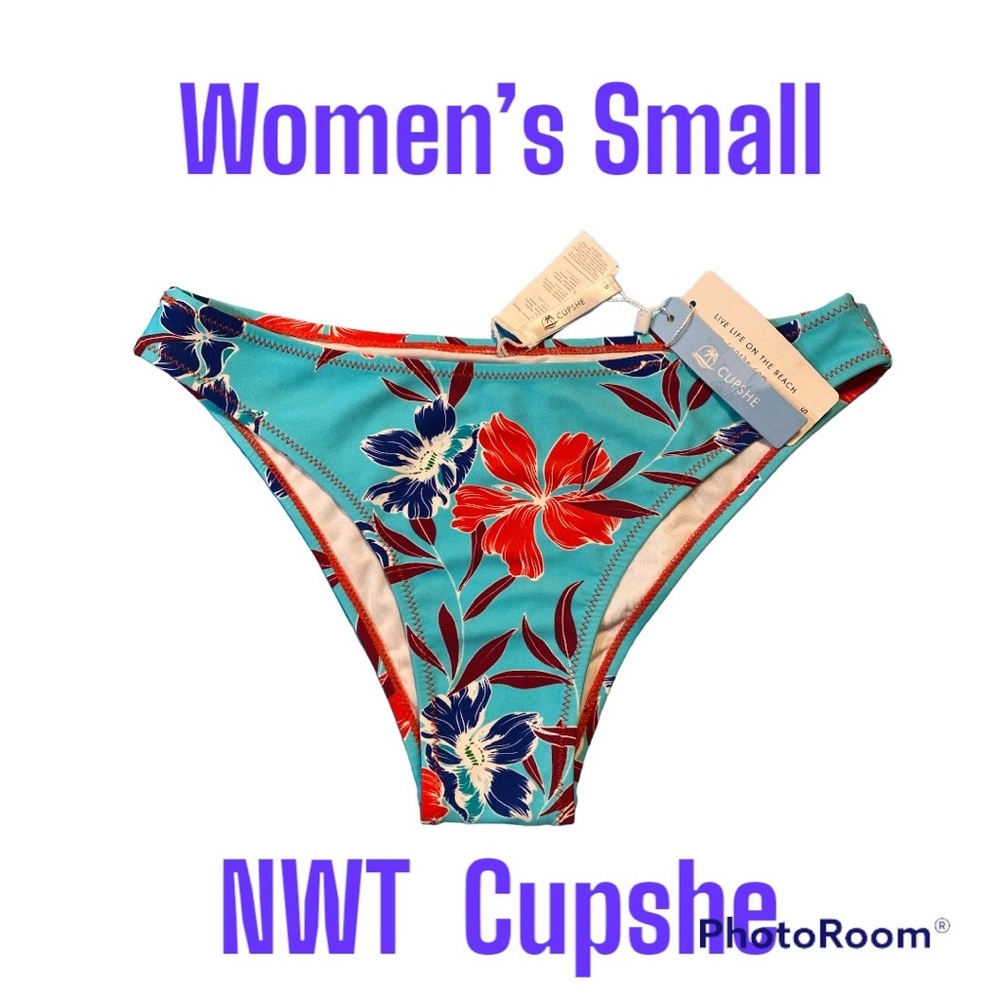 NWT Cupshe Small Women’s Bikini -Bottom Only-Floral Flowers multicolor New